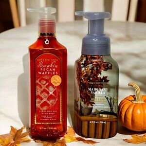 Bath & Body Works Fall Hand Soap Pumpkin Pecan Waffles & Mahogany Vanilla NWT